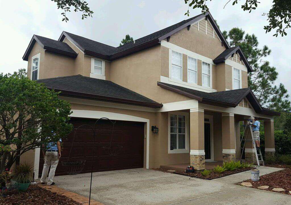 Single-story Palm Coast home freshly painted by Dr. Paint