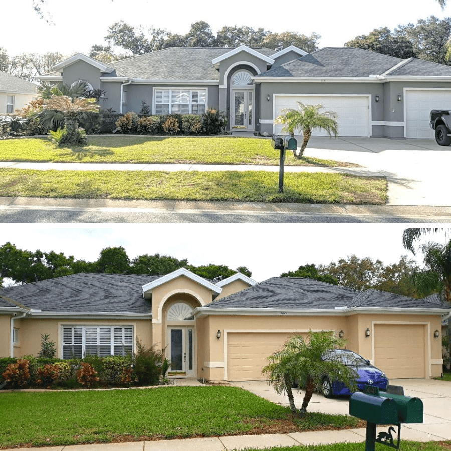 Before and after house painting