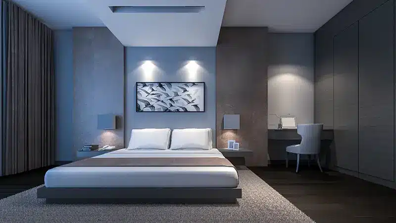 Calming blue bedroom paint color