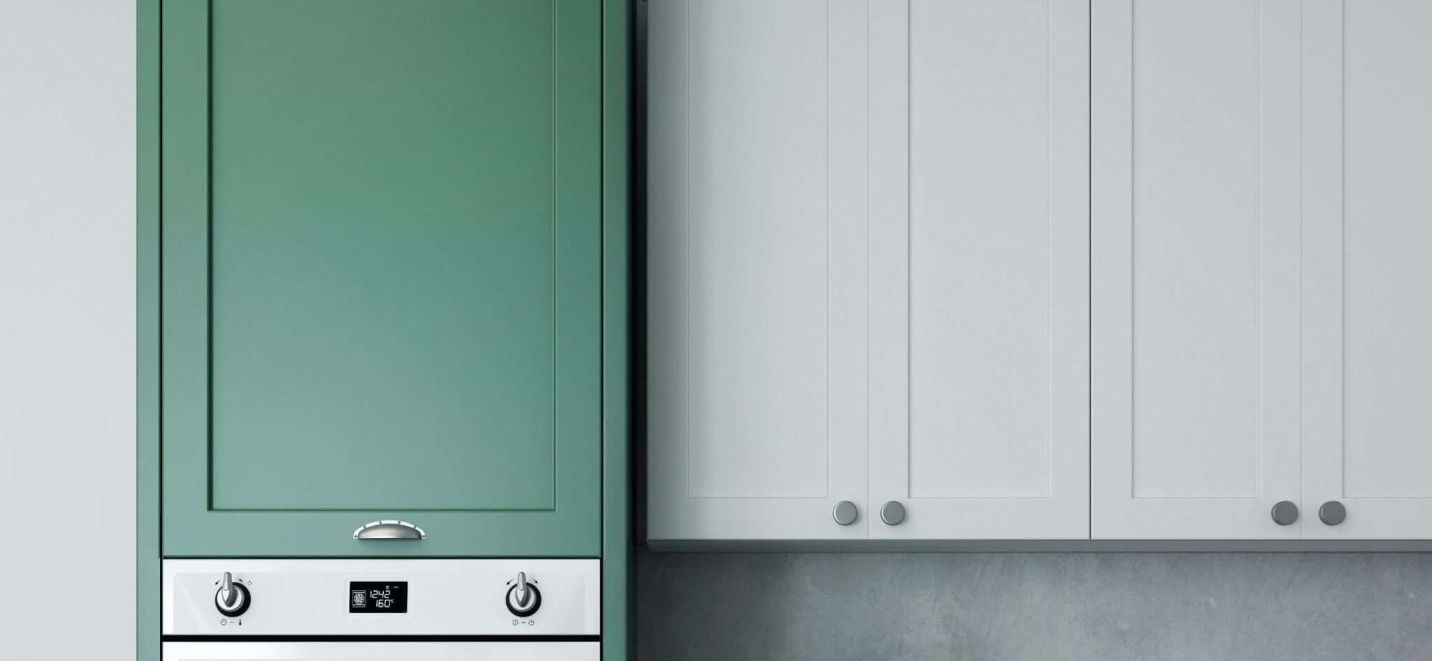 Modern kitchen with refinished cabinetry